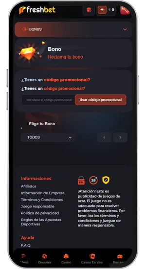 Bono de bienvenida acreditado correctamente en FreshBet España