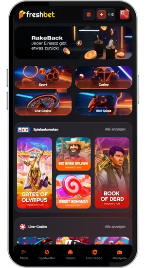 FreshBet Casino Deutschland Einzahlungsmenü