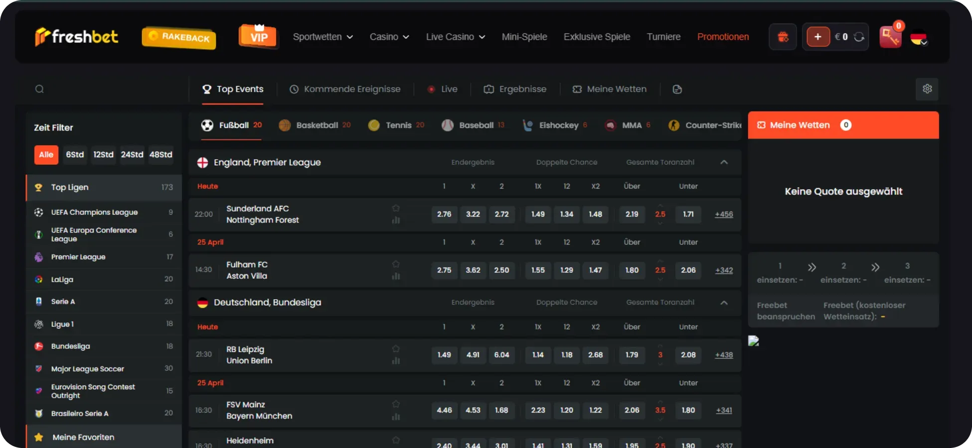 Freshbet Sportwetten Deutschland